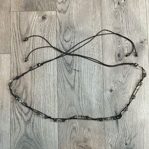 Vintage Y2K Brown Beaded Belt Best for Small